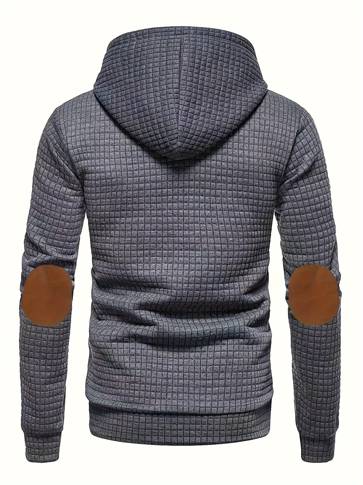Harold | Modern Grid Elbow-Patch Hoodie