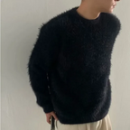 Nathaniel | Relaxed Fuzzy Crewneck Sweater