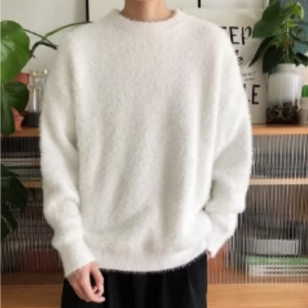 Nathaniel | Relaxed Fuzzy Crewneck Sweater