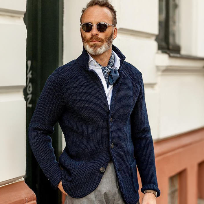 Marcus | Refined Waffle Knit Cardigan