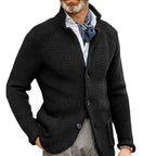 Cole | Refined Waffle Stand-Collar Cardigan