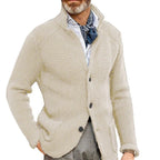 Cole | Refined Waffle Stand-Collar Cardigan
