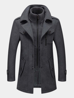 Daniel | Refined Layered-Collar Peacoat Jacket