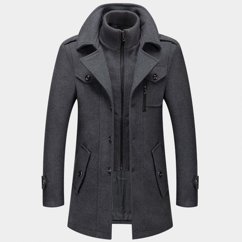 Daniel | Refined Layered-Collar Peacoat Jacket