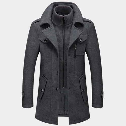 Daniel | Refined Layered-Collar Peacoat Jacket