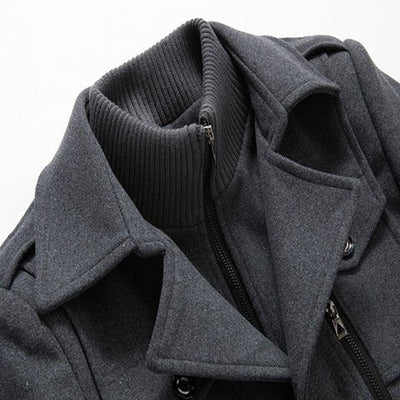 Daniel | Refined Layered-Collar Peacoat Jacket
