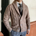 David | Classic Shawl Cable Cardigan