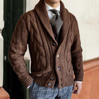 David | Classic Shawl Cable Cardigan