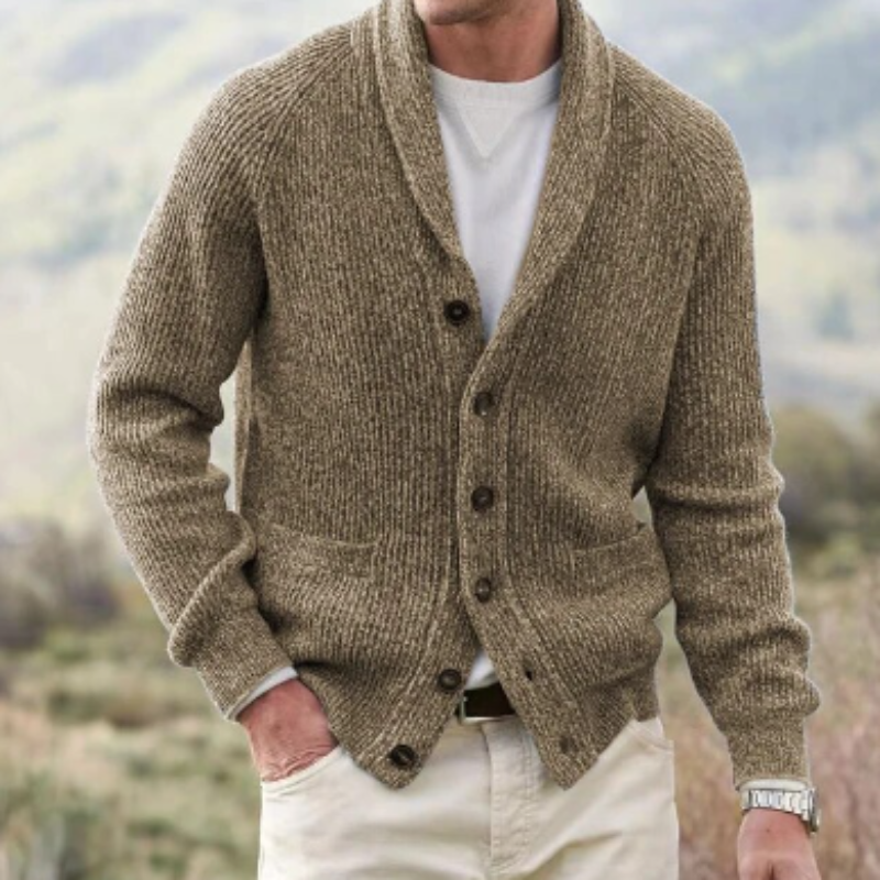 Raymond | Refined Collar Knit Cardigan