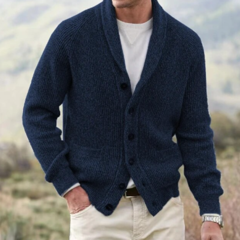 Raymond | Refined Collar Knit Cardigan