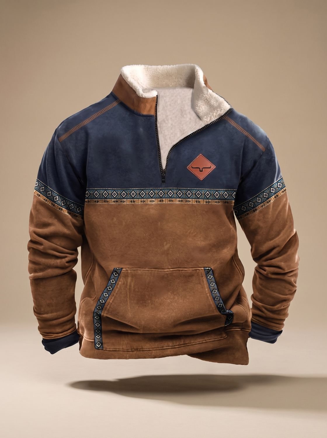 Marcus | Rugged Western Sherpa Hoodie
