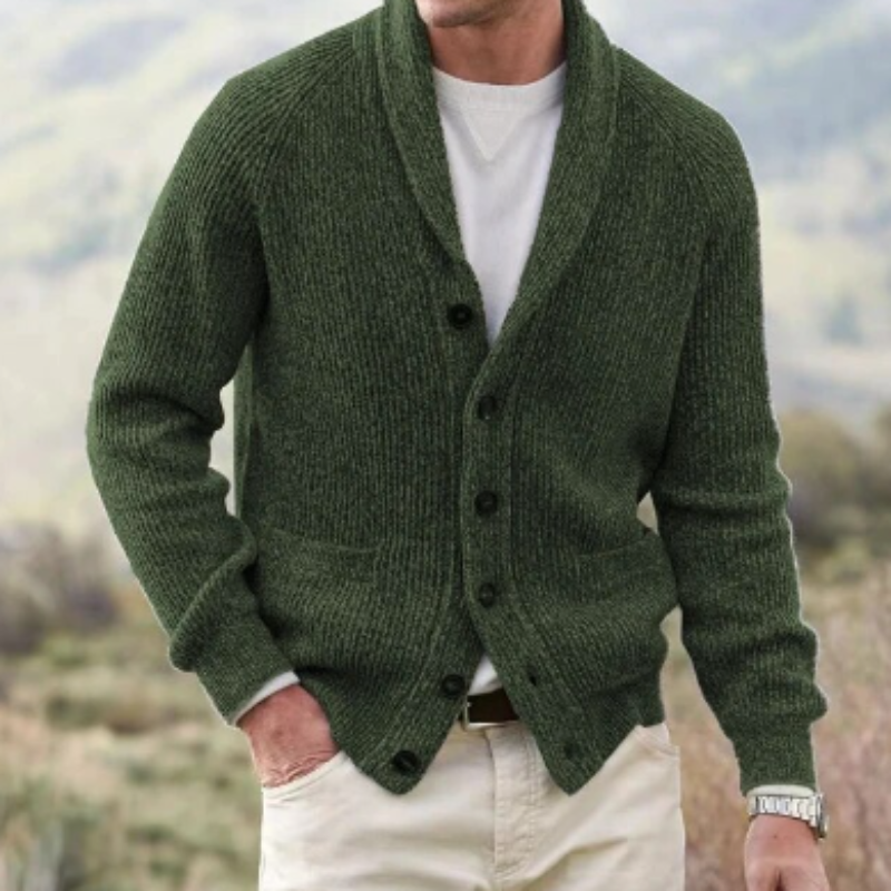 Jermaine | Classic Collar Ribbed Cardigan