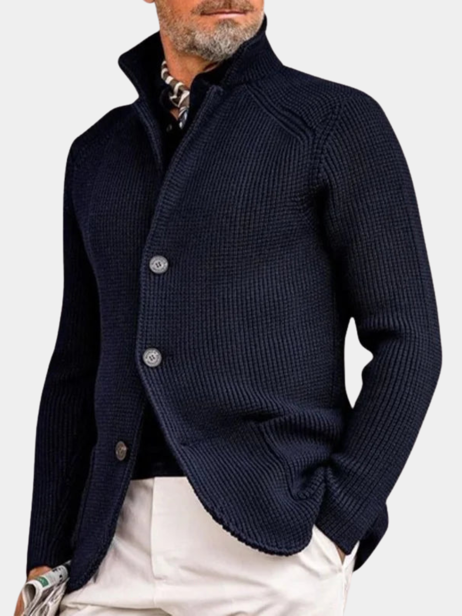 Julian | Refined Collar Knit Cardigan