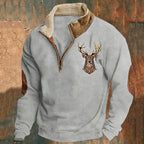 Raymond | Heritage Deer Quarter-Zip Sweater