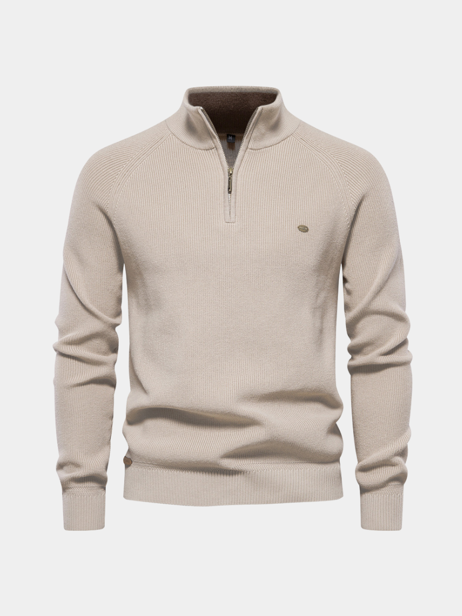 Matthew | Classic Ribbed Quarter-Zip Sweater
