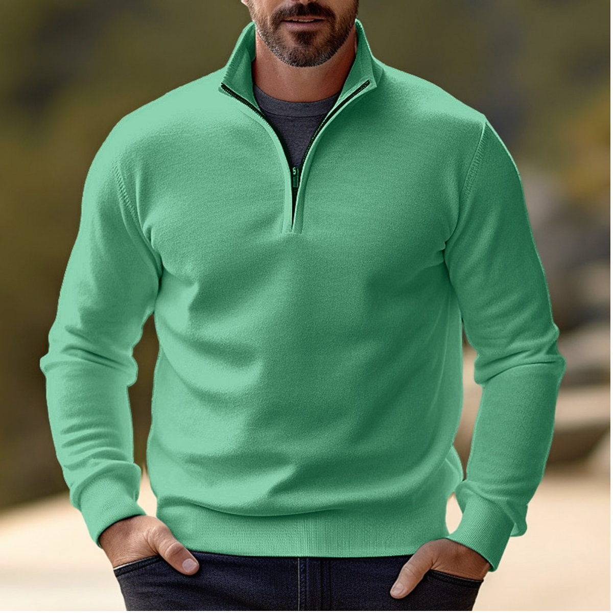 Gregory | Modern Quarter-Zip Knit Sweater