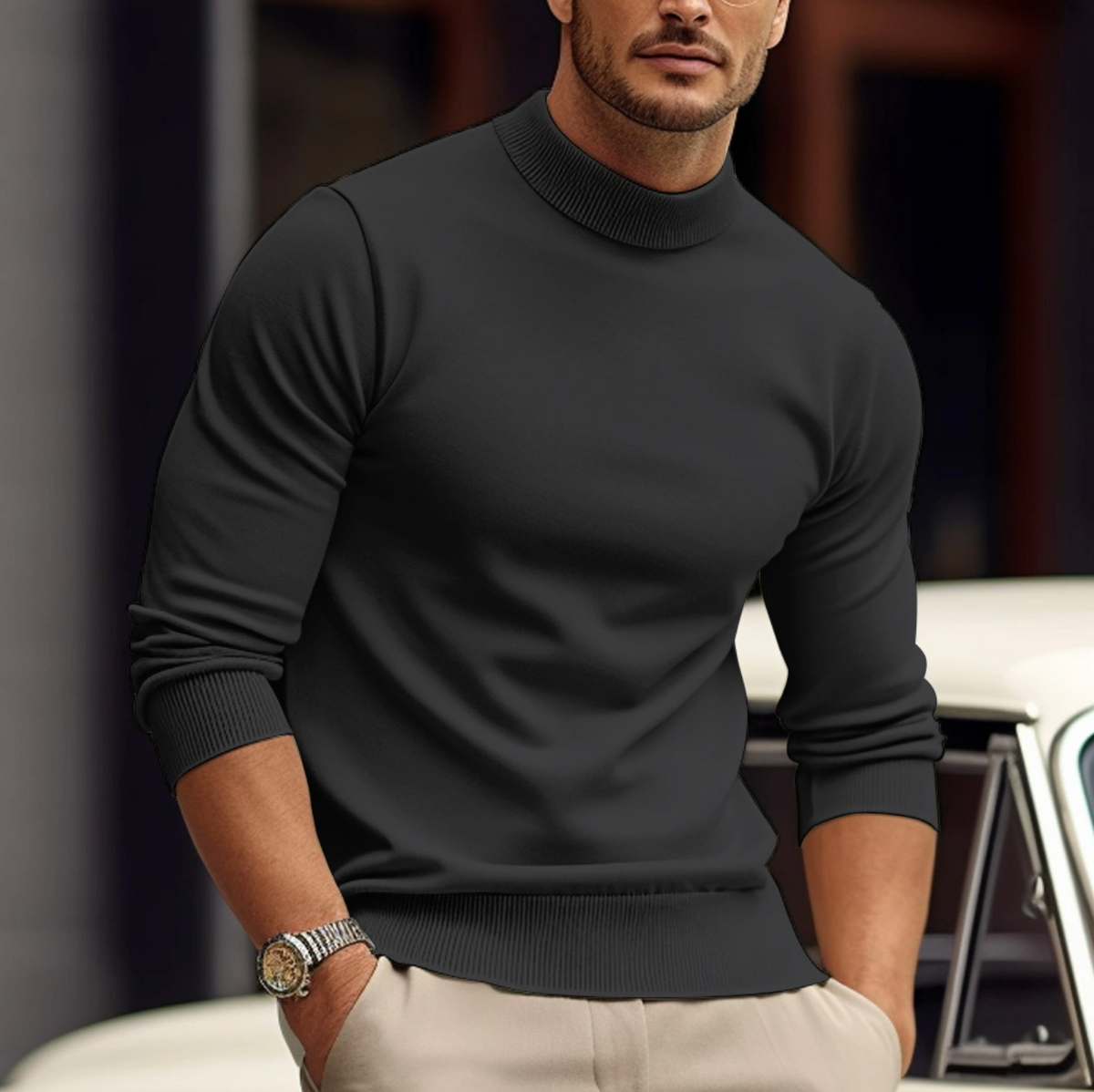 Michael | Refined Neck Knit Sweater