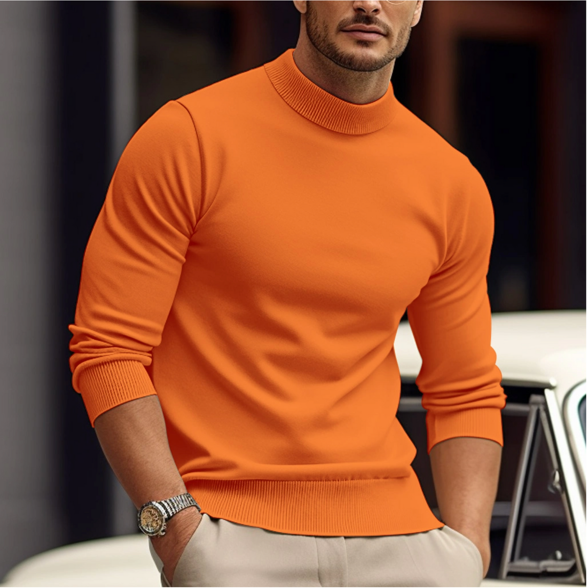 Michael | Refined Neck Knit Sweater