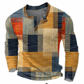 Nathan | Stylish Patchwork Henley Sweater